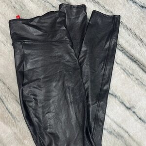SPANX Black Faux Leather Leggings